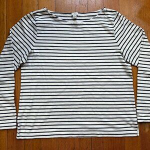 J.Crew Striped Cotton Long Sleeve Tee - French Style - Size XXL